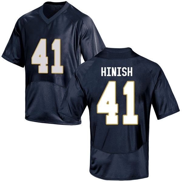 Kurt Hinish Notre Dame Fighting Irish NCAA Youth #41 Navy Blue Game College Stitched Football Jersey DYN0355CM